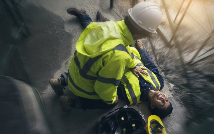 Construction accident on site.