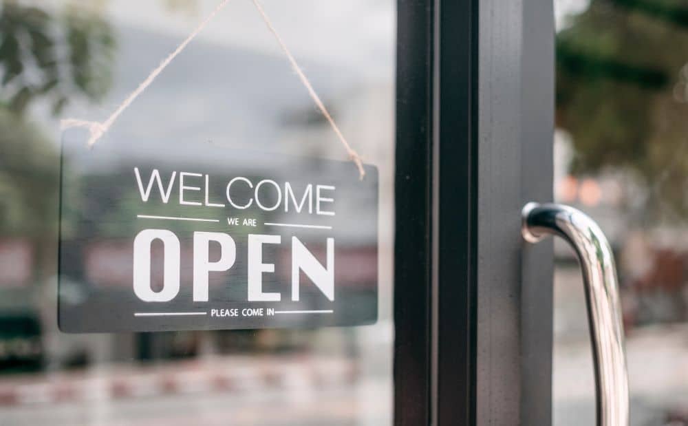 Business open sign.