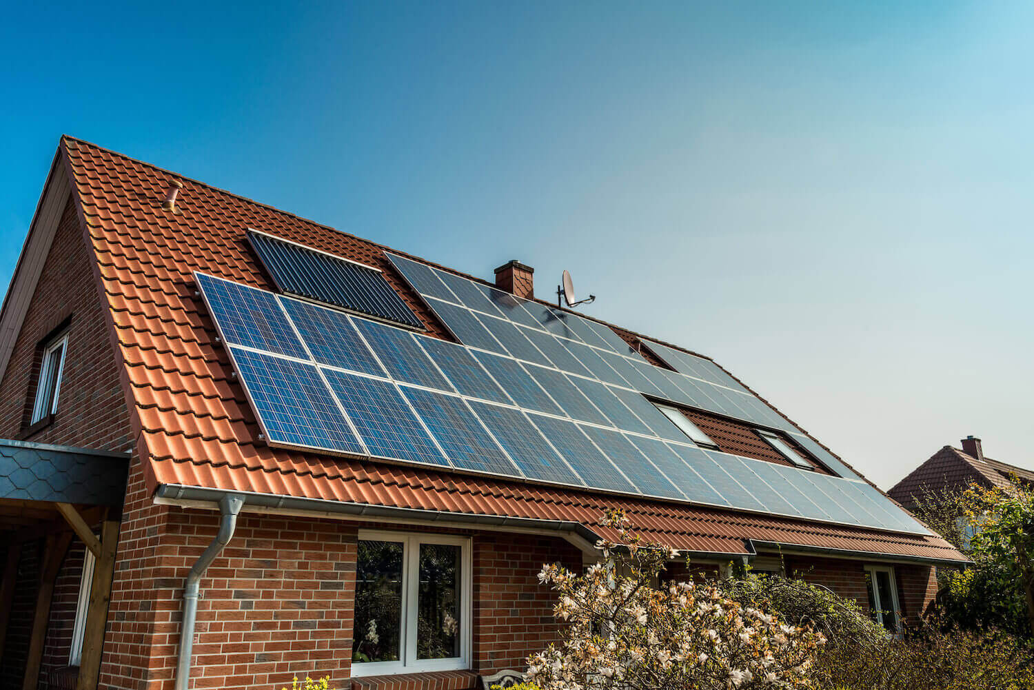 Solar panels on an Australian house's roof