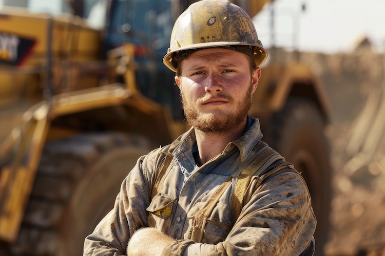 Insured excavator in front of a dozer