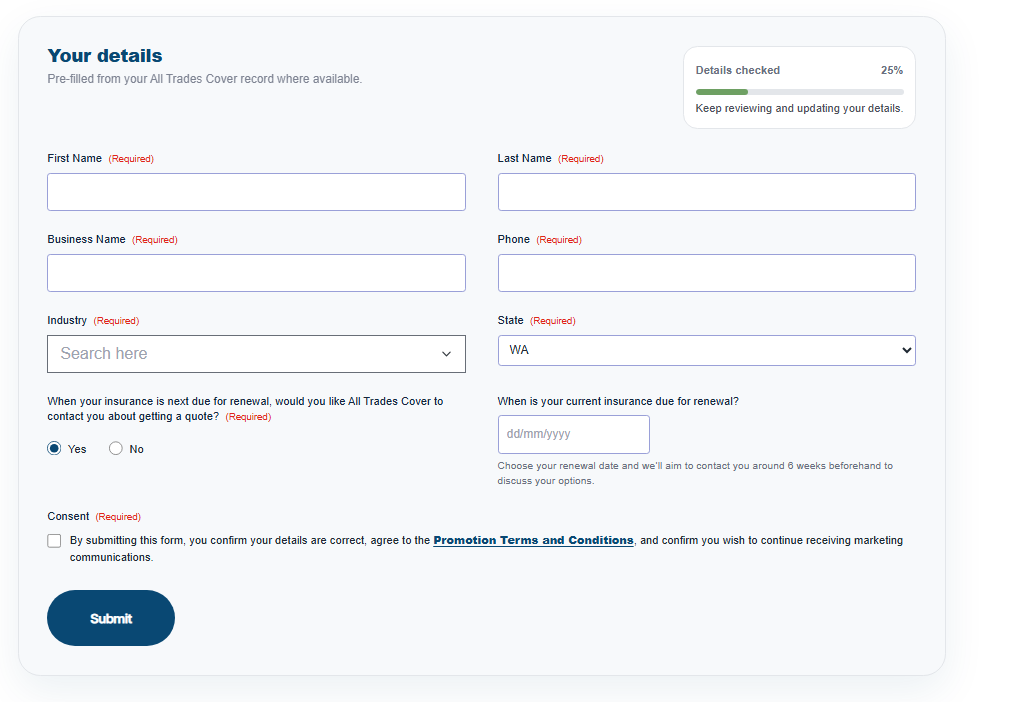 Appendix C - Form 3 former clients previously quoted contacts and wider database entry form