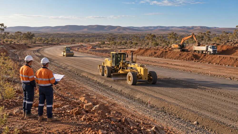 Insured civil contractor wearing hi vis on a construction site
